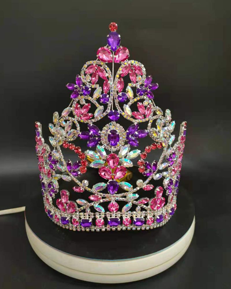 Contoured Band Beauty Large Bridal Crowns High Quality Royal Wedding Crown
