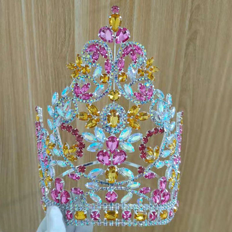 Contoured Band Beauty Large Bridal Crowns High Quality Royal Wedding Crown