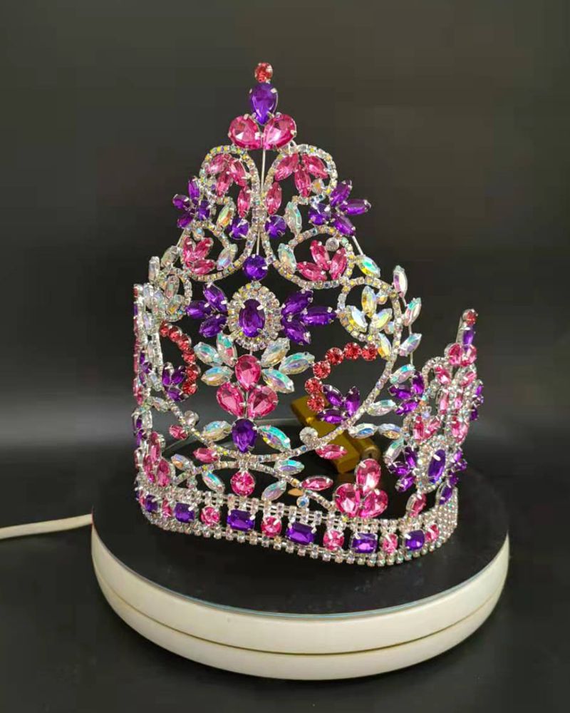 Contoured Band Beauty Large Bridal Crowns High Quality Royal Wedding Crown