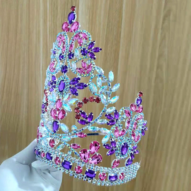 Contoured Band Beauty Large Bridal Crowns High Quality Royal Wedding Crown