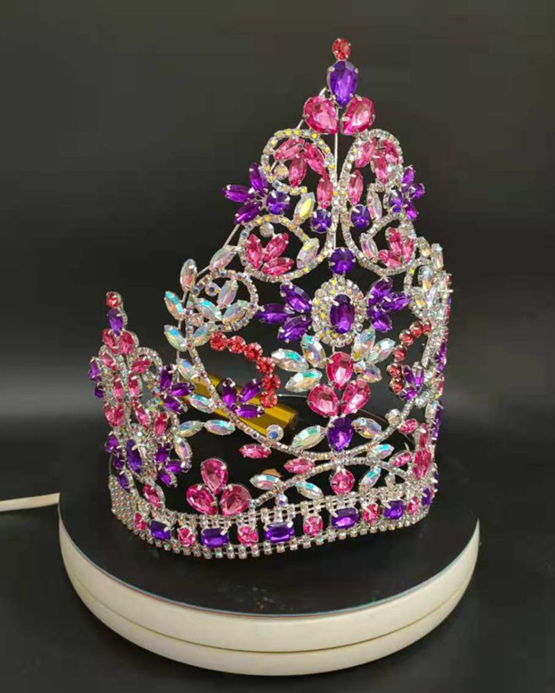 Contoured Band Beauty Large Bridal Crowns High Quality Royal Wedding Crown