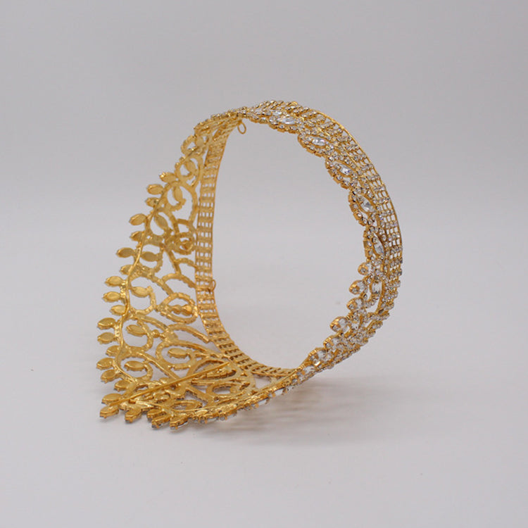 Comfort Band Full Round Pageant Crown Wedding Head Piece For Bride