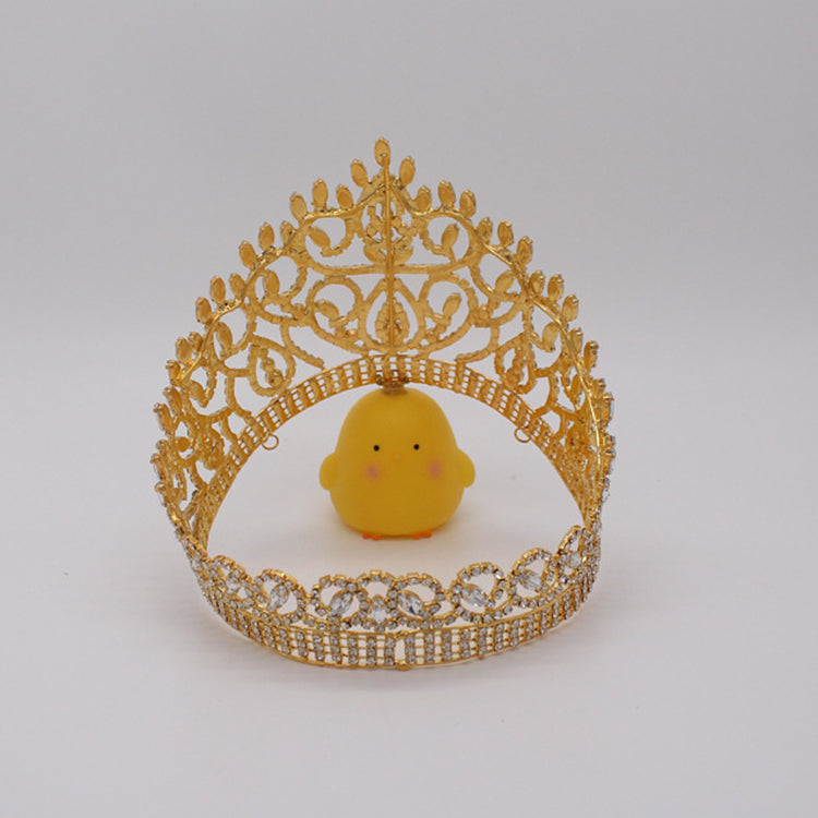 Comfort Band Full Round Pageant Crown Wedding Head Piece For Bride