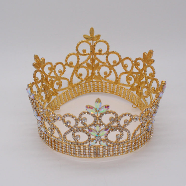 Luxury Beauty Full Round Women Tiaras And Crowns Comfortable Band Queen Crown