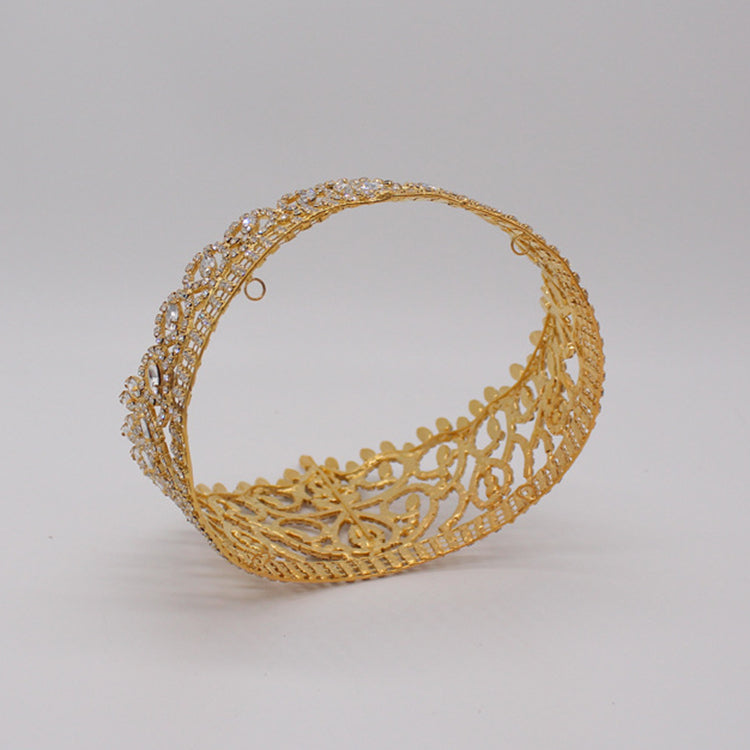 Comfort Band Full Round Pageant Crown Wedding Head Piece For Bride