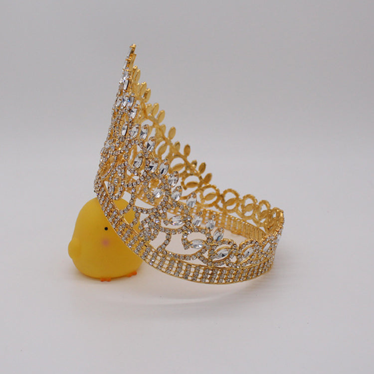 Comfort Band Full Round Pageant Crown Wedding Head Piece For Bride