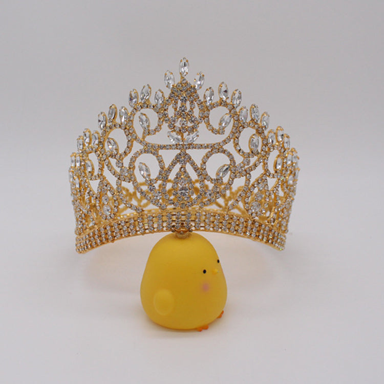 Comfort Band Full Round Pageant Crown Wedding Head Piece For Bride