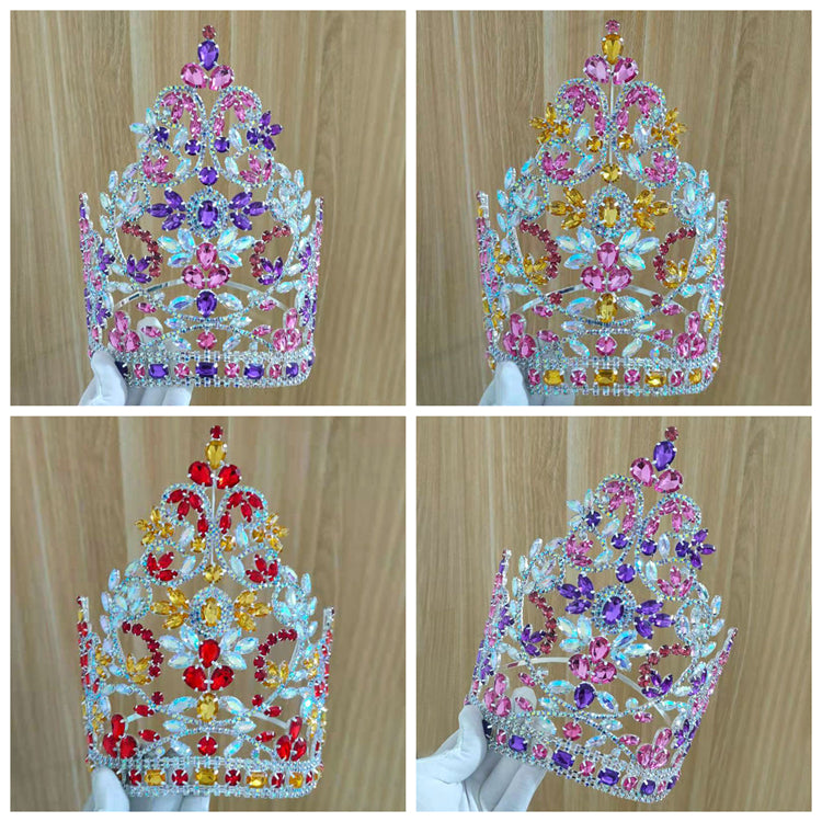 Contoured Band Beauty Large Bridal Crowns High Quality Royal Wedding Crown