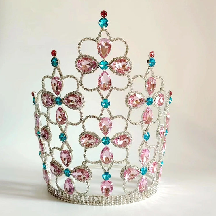 Large Tall Pageant Crowns High Quality Flower Queen Crown