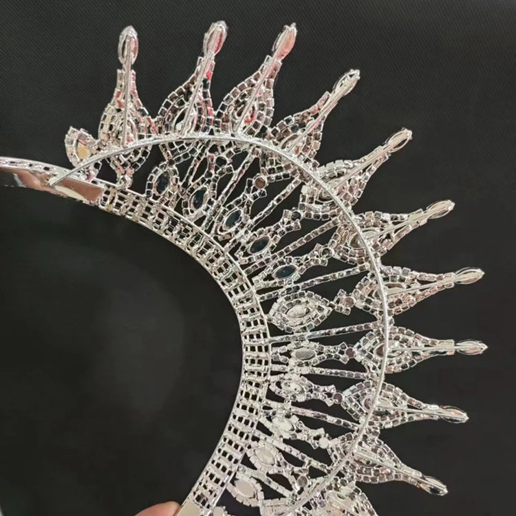 Beauty Queen crown Contoured Band Rhinestones Women Tiara For Pageant Or Party