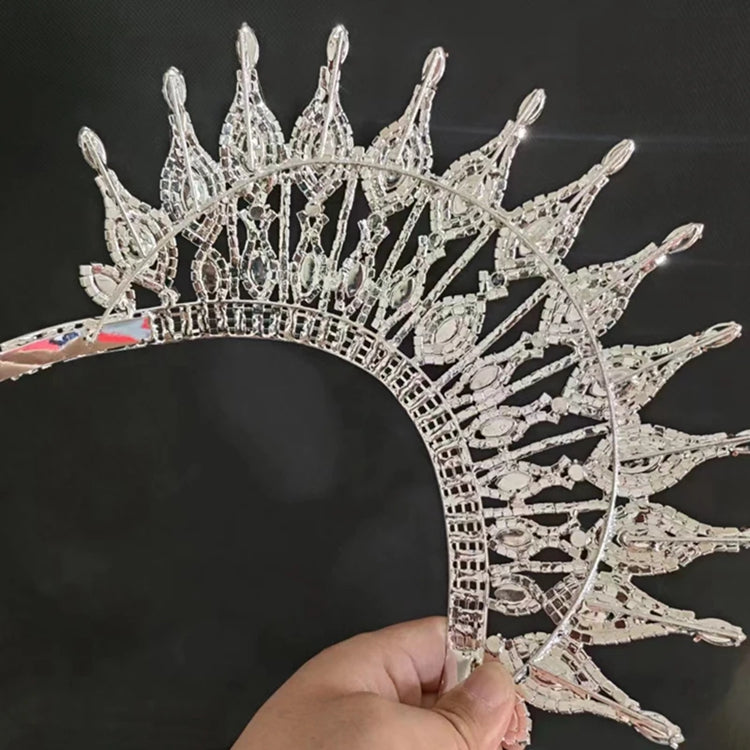 Beauty Queen crown Contoured Band Rhinestones Women Tiara For Pageant Or Party