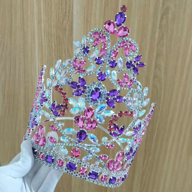 Contoured Band Beauty Large Bridal Crowns High Quality Royal Wedding Crown