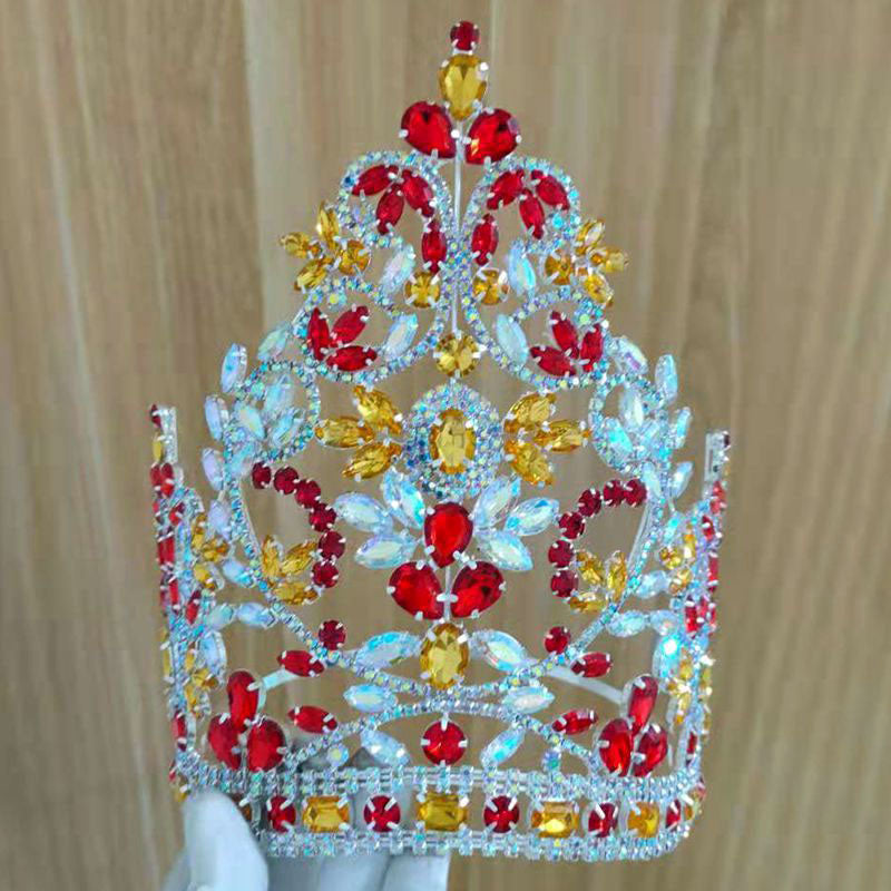 Contoured Band Beauty Large Bridal Crowns High Quality Royal Wedding Crown