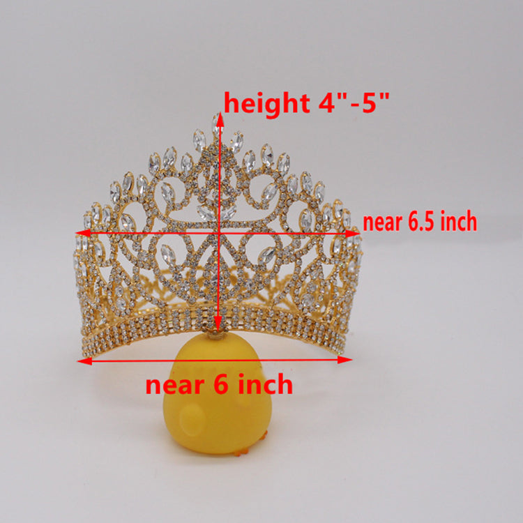Comfort Band Full Round Pageant Crown Wedding Head Piece For Bride