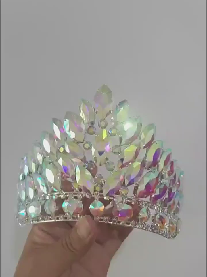Comfort Band Crystal Pageant Crowns Large Tall Beauty Girl Crown