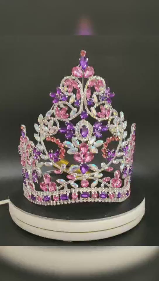 Contoured Band Beauty Large Bridal Crowns High Quality Royal Wedding Crown